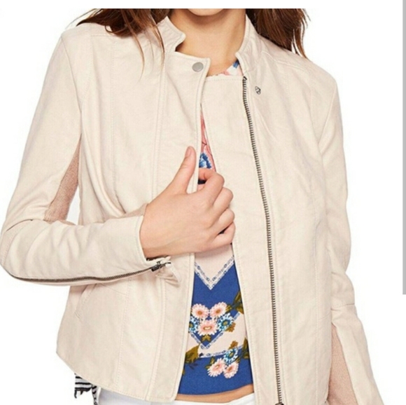 Free people women's vegan leather light pink bomber jacket size 6 - Picture 11 of 16